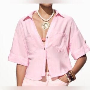 Nwt-Zara- linen blend shirt-small